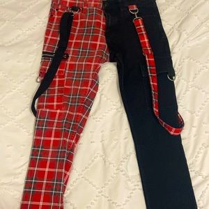 Hottopic Emo Half&Half Cargo Pants